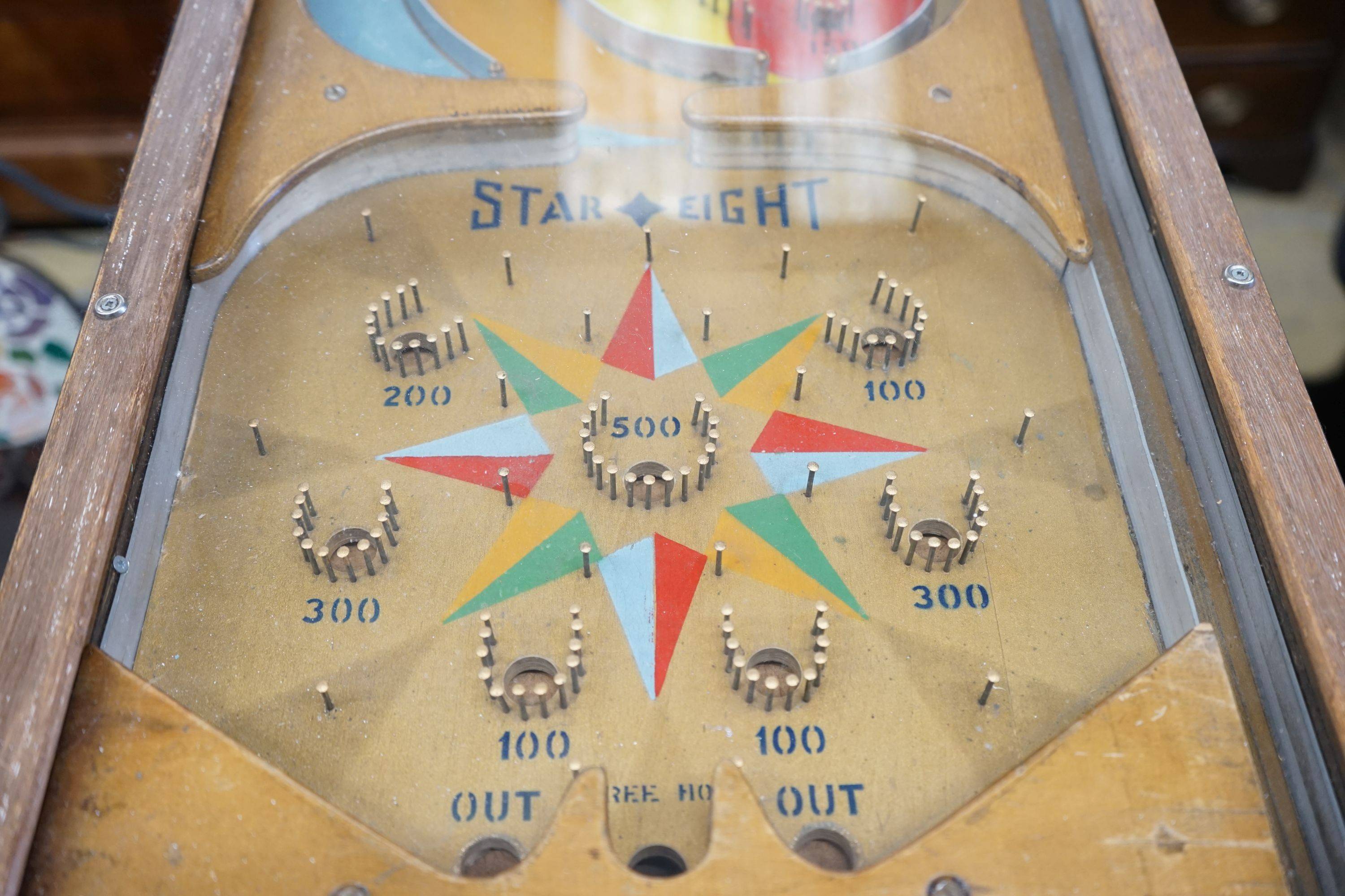 A Vintage Star Eight table top pinball machine, width 42cm depth 69cm height 29cm